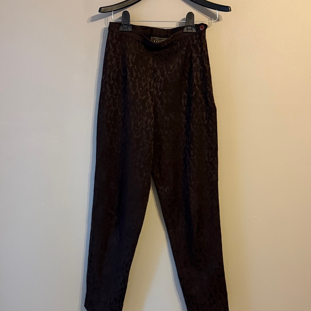 Vintage “Express” Brown Brocade Pants. Size 1/2